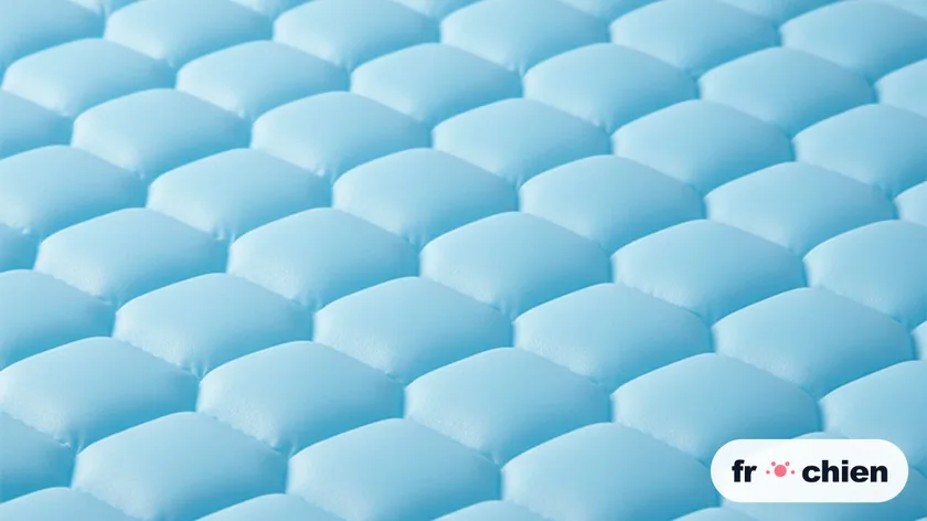 Détail de la texture matelassée du gel rafraîchissant Frichien