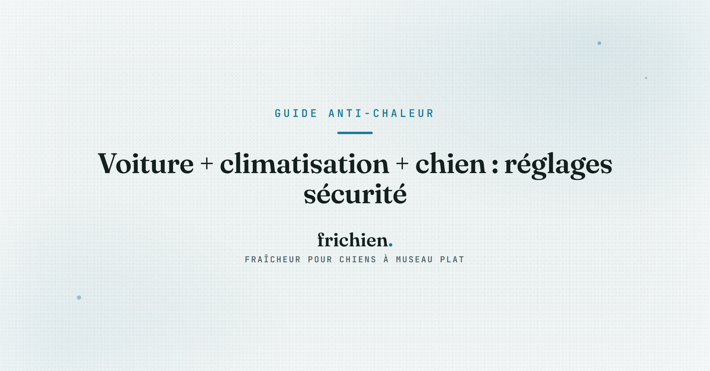 Voiture + climatisation + chien : réglages sécurité