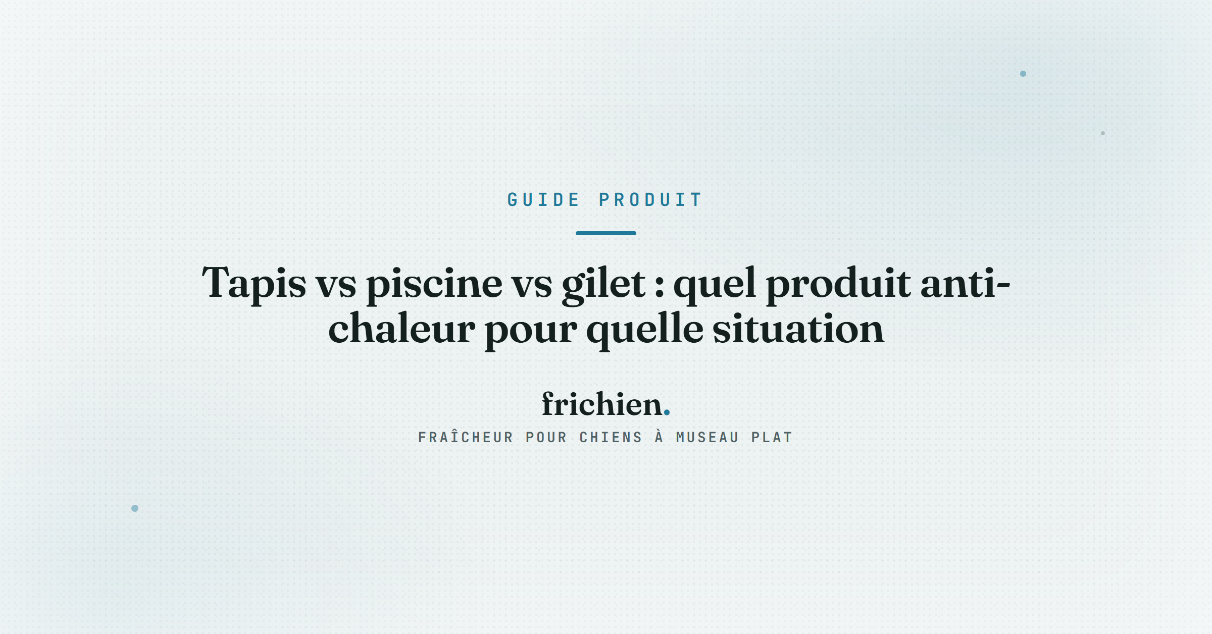 Tapis vs piscine vs gilet : quel produit anti-chaleur pour quelle situation