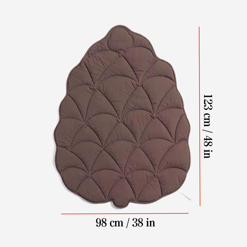 Tapis rafraîchissant feuille pour chien — gris brume, forme ginkgo