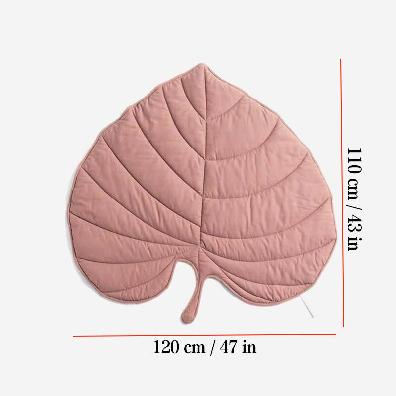 Tapis rafraîchissant feuille pour chien — rose lys, forme ginkgo